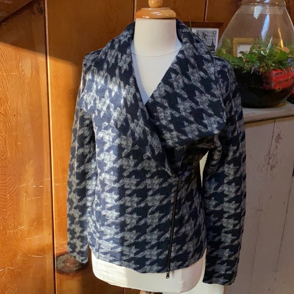 Jigsaw Jackets & Coats Jigsaw Houndstooth Moto Jacket Poshmark
